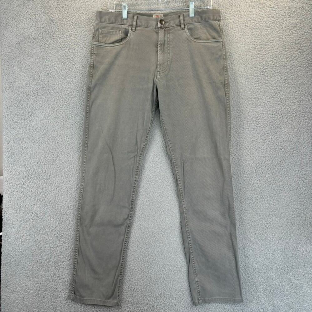 Faherty Pants Mens 33 Comfort Twill 5 Chino Pocket MBC0001 Organic Gray (34x30)